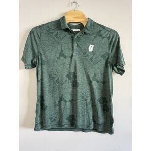 Tommy Bahama Polo Shirt Mens XXL UNC Charlotte Green Floral Golf Stretch